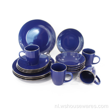 Color Glaze Stoneware Diner Set